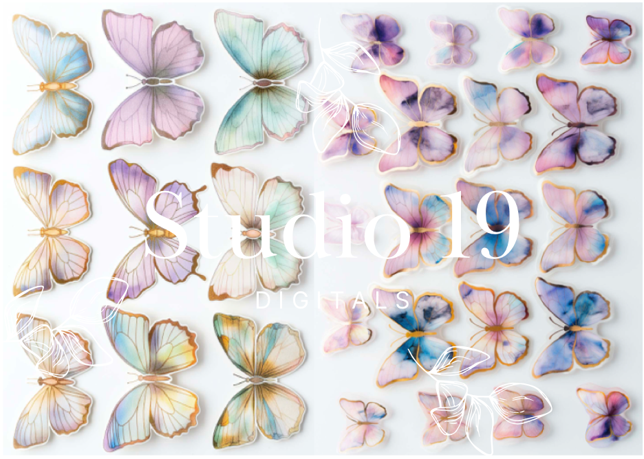 Butterfly ephemera papers (set 1) 14 pages DIGITAL FILE