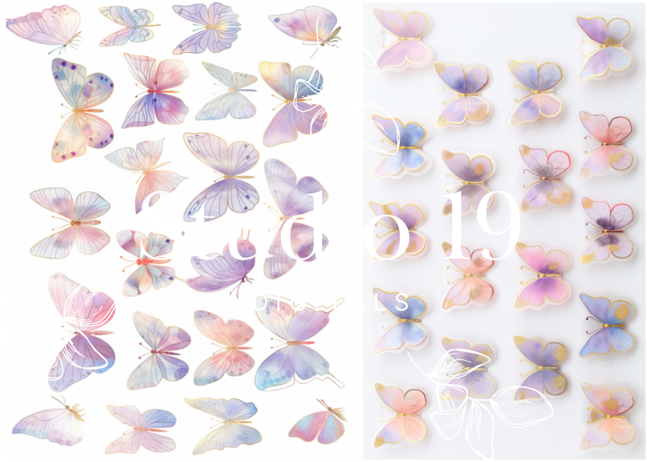 Butterfly ephemera papers (set 1) 14 pages DIGITAL FILE